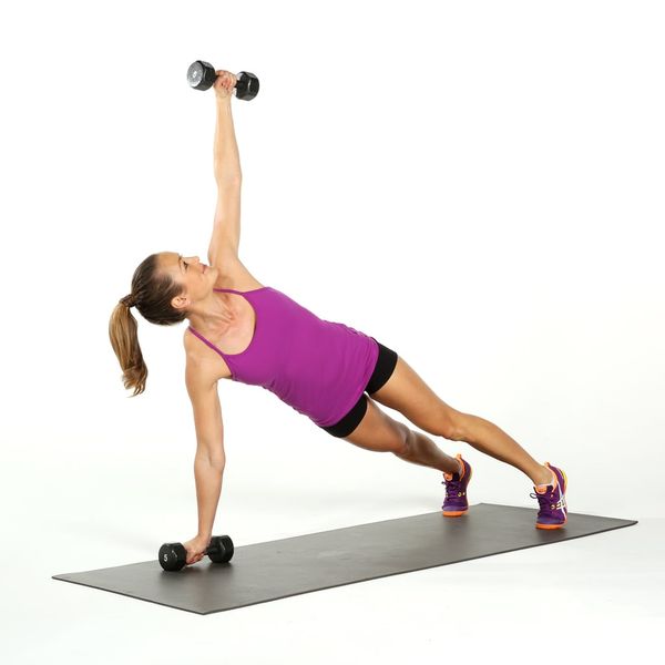 Dumbbell Plank Rotation